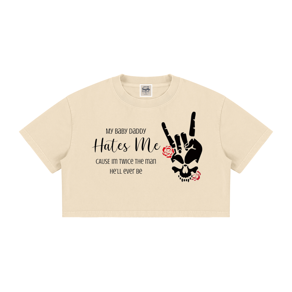 Women's Mineral Wash Cotton Crop T-Shirt